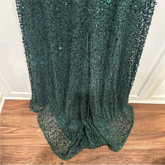 ADRIANNA PAPELL  Sequin Gown in Dusty Emerald - Picture 9 of 10